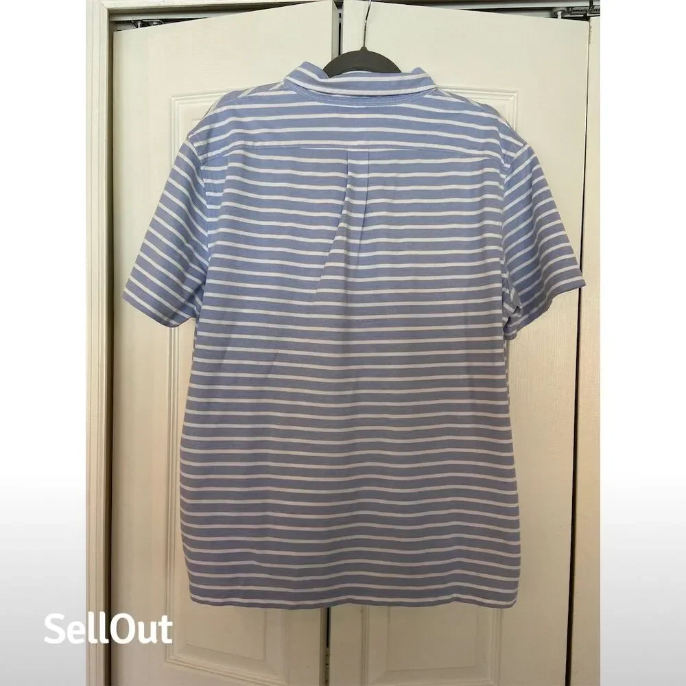 Ralph Lauren Men's XL Blue Striped Polo Shirt Short Sleeve
